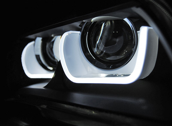 Přední světla U-LED BAR denní světla BMW X1 E84 xenon černá 12-14