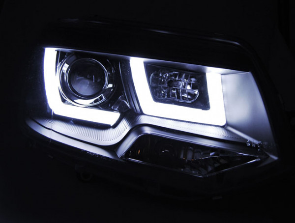 Přední světla U-LED BAR denní světla VW T5 10- černá