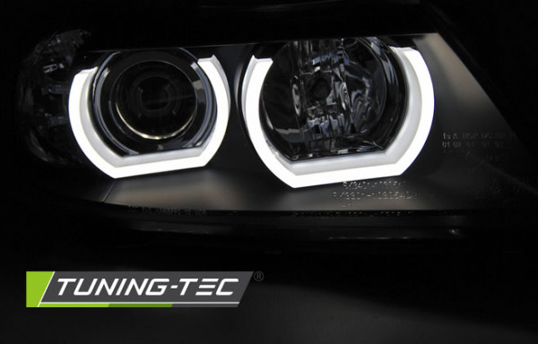 Přední světla xenon D1S 3D LED angel eyes BMW E90/E91 05-08 černá