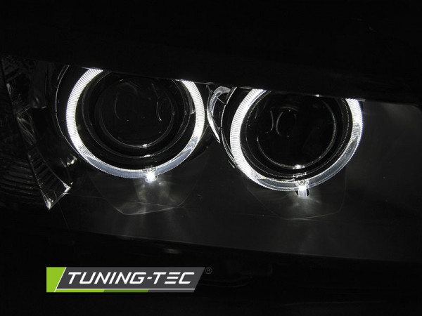 Přední světla s LED angel eyes BMW X3 F25 10-14 černá