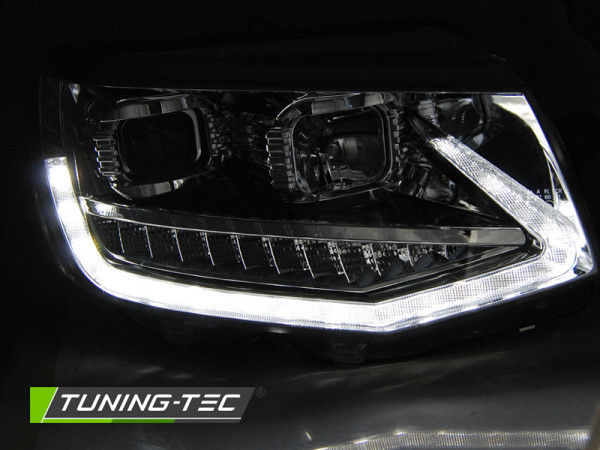 Přední světla LED s denními světly VW T6 15- s dynamickým LED blinkrem, chromová