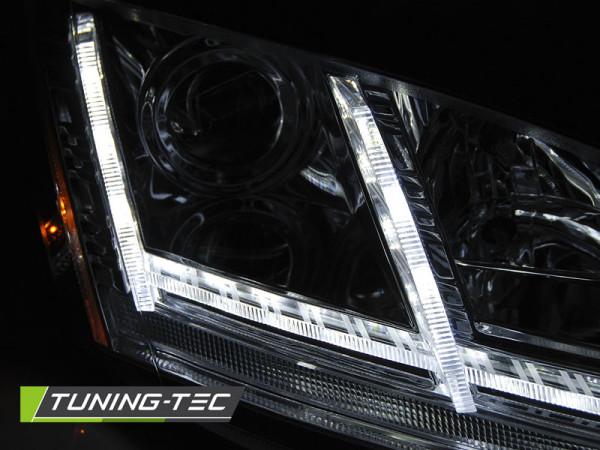 Přední světla s LED denními světly SEQ AUDI TT 8J 06-10 xenon chromová