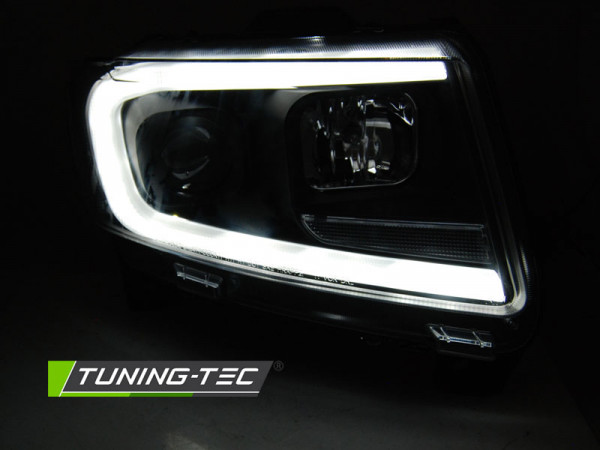 Přední světla s LED TUBE, dynamickým blinkrem Chrysler Jeep Grand Cherokee 11-13 černá