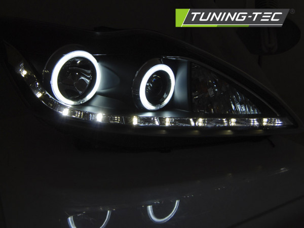 Přední světla s CCFL Angel Eyes a LED Ford Focus II 08-10 černá