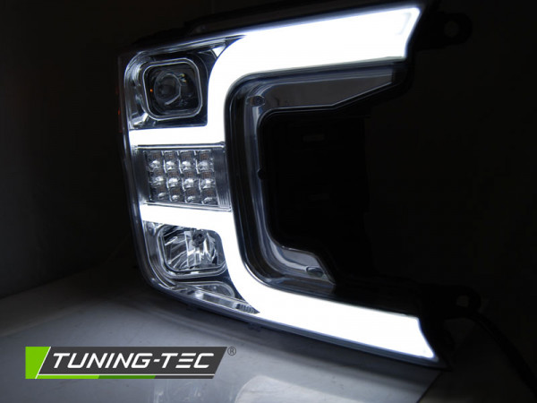 Přední světla s LED bar, LED dynamickým blinkrem Ford F150 MK13 17-20 chromová