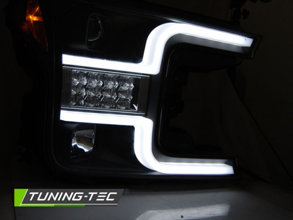 Přední světla s LED bar, LED dynamickým blinkrem Ford F150 MK13 17-20 černá