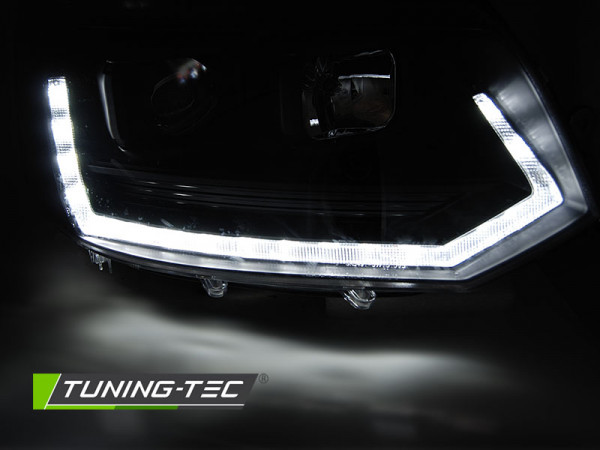 Přední světla LED s denními světly VW T5 09-15 s dynamickým LED blinkrem, T6 style, černá