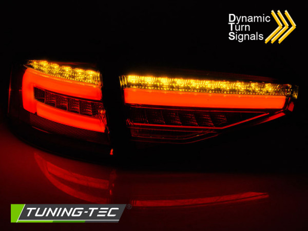 Zadní světla LED BAR a dynamickým blinkrem,AUDI A4 B8 12-15 sedan červená/kouřová
