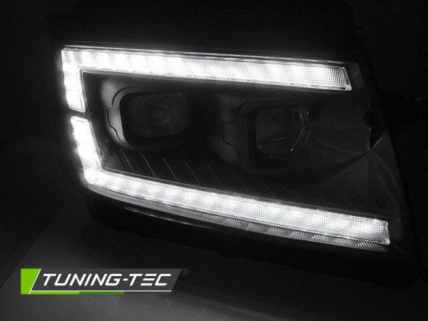 Přední světla s LED dynamickým blinkrem, denní svícení, pro VW Crafter II 17- černá