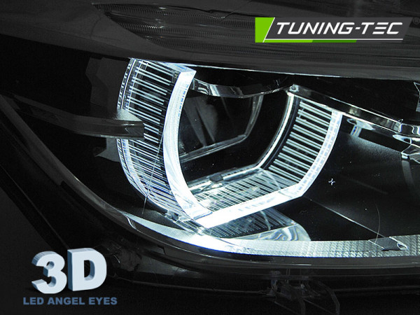 Přední světla full LED 3D Angel Eyes DRL BMW 3 F30/F31 LCI 15-18 černá