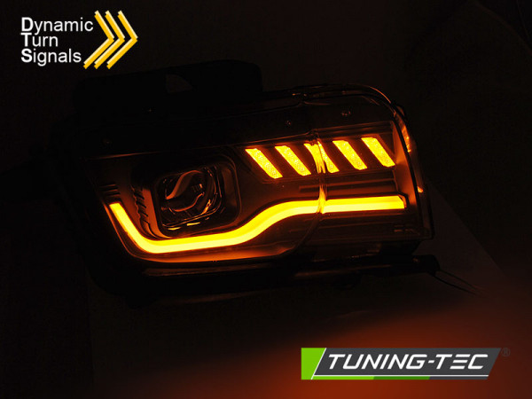 Přední světla s LED, LED dynamickým blinkrem Chevrolet Camaro 09-13 černá