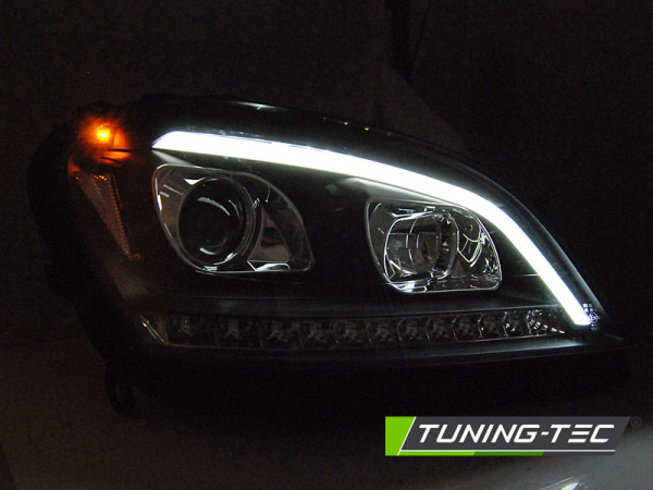 Přední světla s LED, dynamický blinkr Mercedes Benz W164 M-class 05-07 černá
