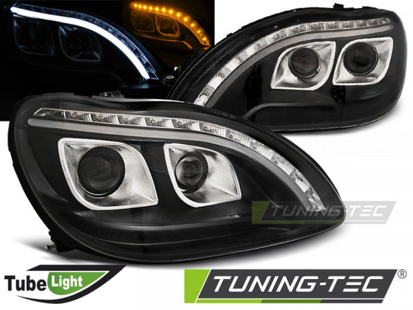 Přední světla LED TubeLight Mercedes-Benz S W220 98-05 černá