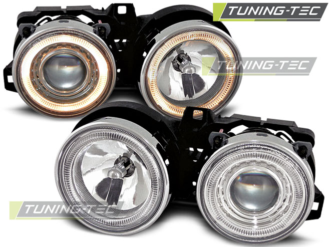 Přední světla angel eyes BMW E30 83-87 chromové