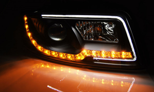 Přední světla LED TubeLights AUDI A4 B6 00-04 černá
