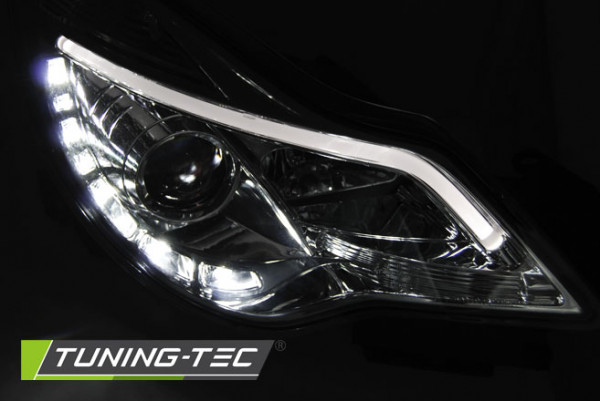 Přední světla s LED denními světly Opel Corsa D 11-14 chromová