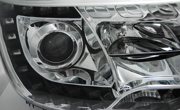 Přední světla s LED denními světly VW T5 10- chrom