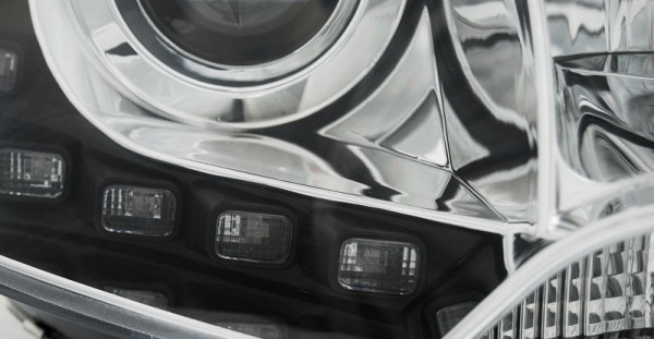 Přední světla s LED denními světly VW T5 10- chrom