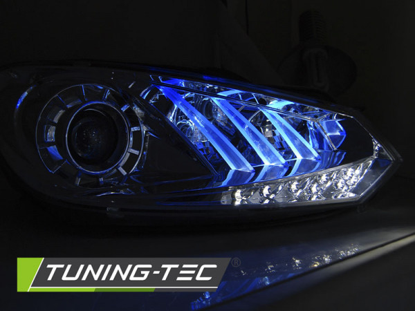 Přední světla s LED VW Golf VI / 6 chrom