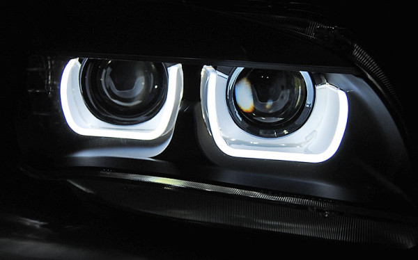 Přední světla U-LED BAR denní světla BMW X1 E84 xenon černá 12-14