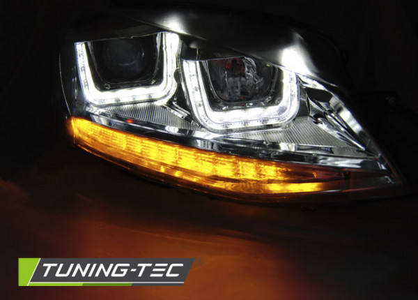 Přední světla U-LED BAR VW Golf 7 9-14 chrom