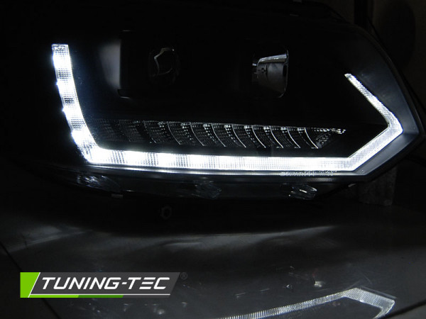 Přední světla LED s denními světly VW T5 09-14 s dynamickým LED blinkrem, černá