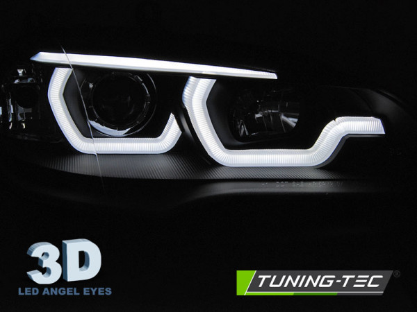 Přední světla 3D LED angel eyes DRL BMW X5 E70 07-13 černá