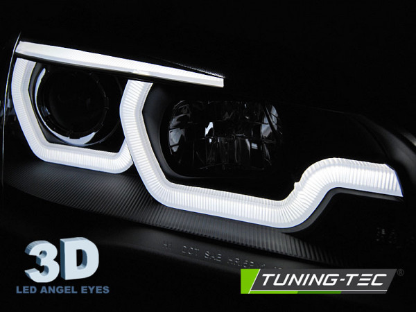 Přední světla 3D LED angel eyes DRL BMW X5 E70 07-13 černá