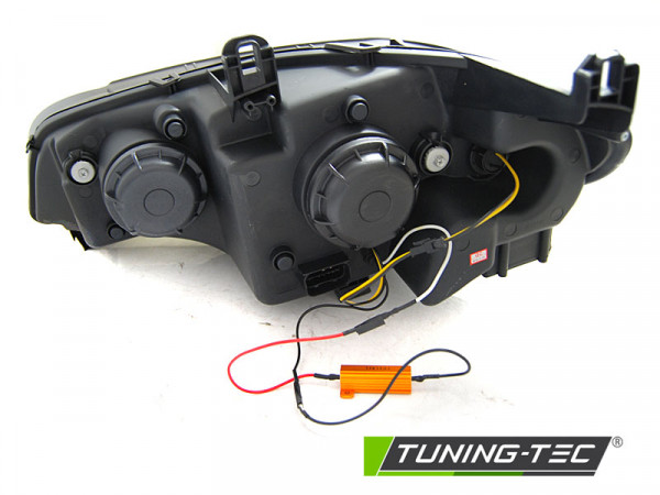 Přední světla 3D LED angel eyes DRL BMW X5 E70 07-13 černá