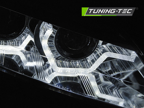 Přední světla 3D LED angel eyes, LED dynamický blinkr, BMW Z 4 E89 03-13 chromová