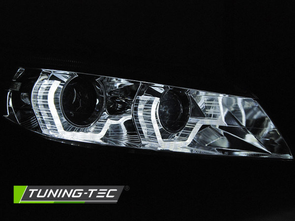 Přední světla 3D LED angel eyes, LED dynamický blinkr, BMW Z 4 E89 03-13 chromová