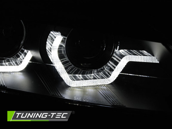 Přední světla 3D LED angel eyes, LED dynamický blinkr, BMW Z 4 E89 03-13 černá