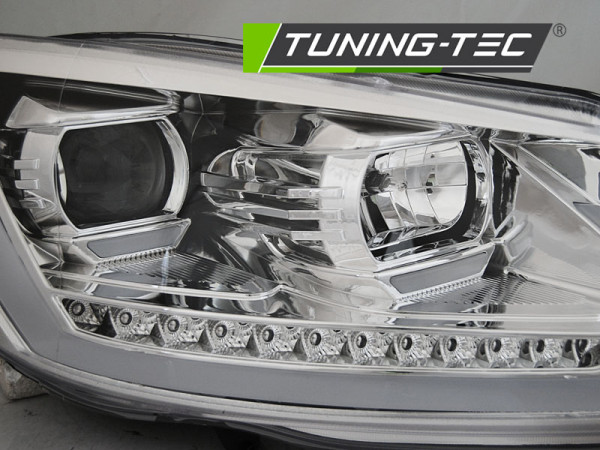 Přední světla TubeLights s LED denními světly, LED dynamický blinkr - VW Touran 10-15 chrom