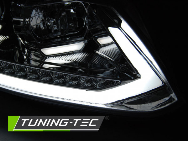Přední světla TubeLights s LED denními světly, LED dynamický blinkr - VW Touran 10-15 chrom