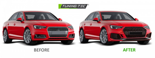 Přední nárazník AUDI A4 B9 15-19 RS4 style černá lesklá PDC