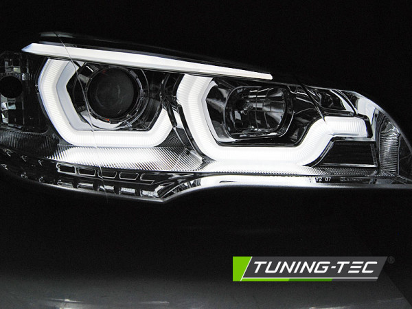 Přední světla 3D LED angel eyes DRL BMW X5 E70 07-13 chromová