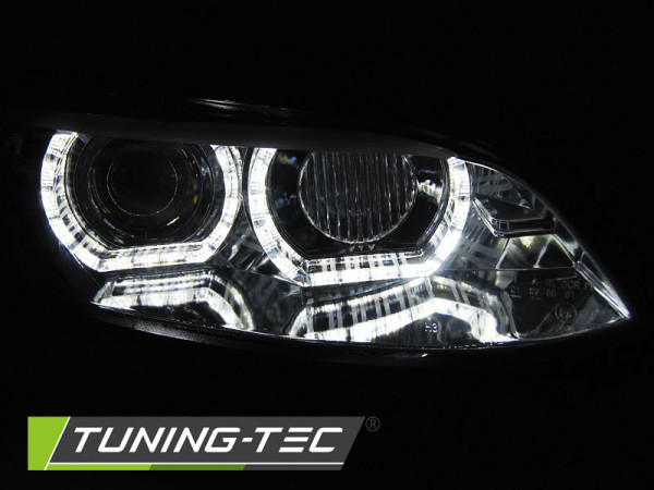 Přední světla xenon D1S AFS 3D LED angel eyes BMW E92/E93 06-10 chromová