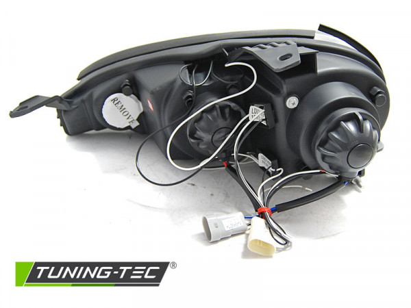 Přední světla LED, angel eyes, Mazda MX5 01-05 černá