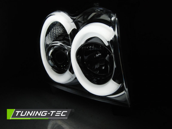 Přední světla s LED TUBE Chrysler Jeep Grand Cherokee 05-08 chromová