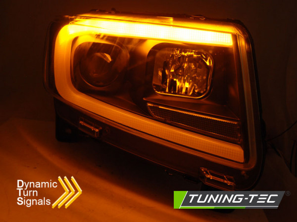 Přední světla s LED TUBE, dynamickým blinkrem Chrysler Jeep Grand Cherokee 11-13 černá