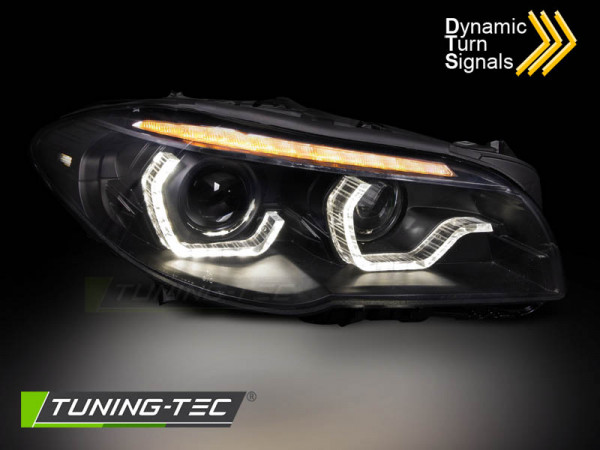 Přední světla s LED dynamickým blinkrem, 3D LED Angel Eyes DRL BMW 5 F10/F11 xenon AFS 10-15 černá