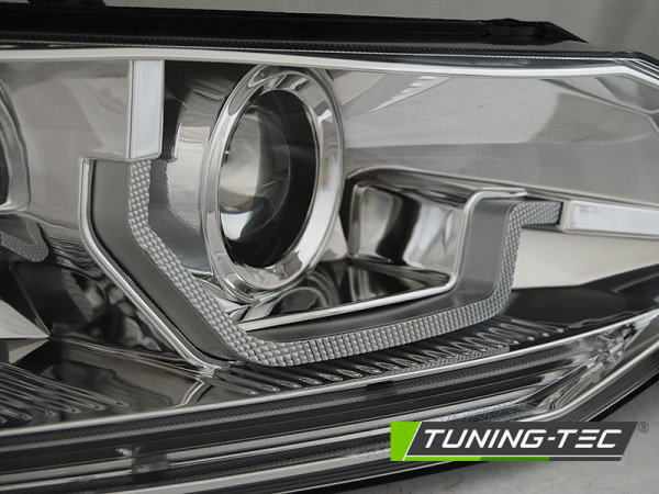 Přední světla s LED dynamickým blinkrem, LED Angel Eyes VW Polo VI 2G 17- chromová