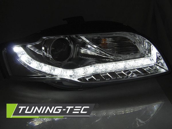 Přední světla s LED, LED blinkr AUDI A4 B7 04-08 chromová