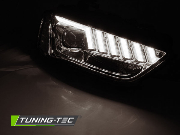Přední světla s LED dynamickým blinkrem, denní svícení, pro AUDI A4 B8 12-15 xenon chromová