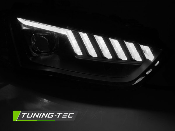 Přední světla s LED dynamickým blinkrem, denní svícení, pro AUDI A4 B8 12-15 xenon černá