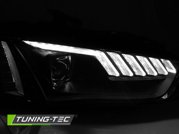Přední světla s LED dynamickým blinkrem, denní svícení, pro AUDI A4 B8 12-15 xenon černá
