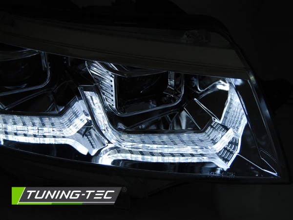 Přední světla s LED dynamickým blinkrem, denní svícení, pro VW T6.1  20- chromová