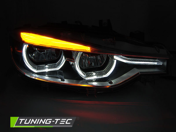 Přední světla full LED 3D Angel Eyes DRL BMW 3 F30/F31 LCI 15-18 černá