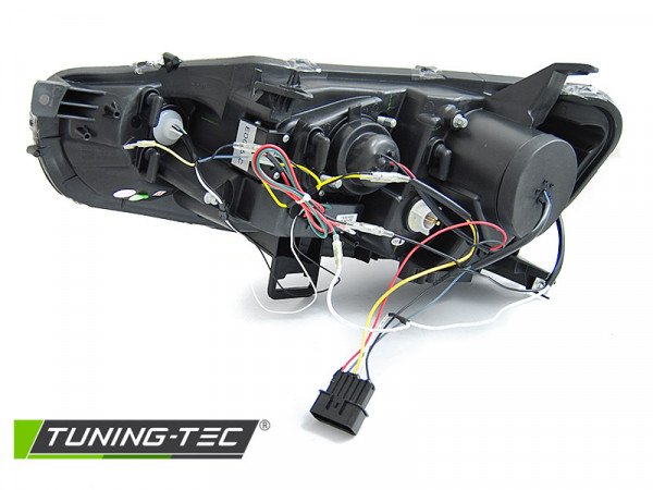 Přední světla s LED dynamickým blinkrem, pro Mitsubishi Lancer 8 (08-16) černá