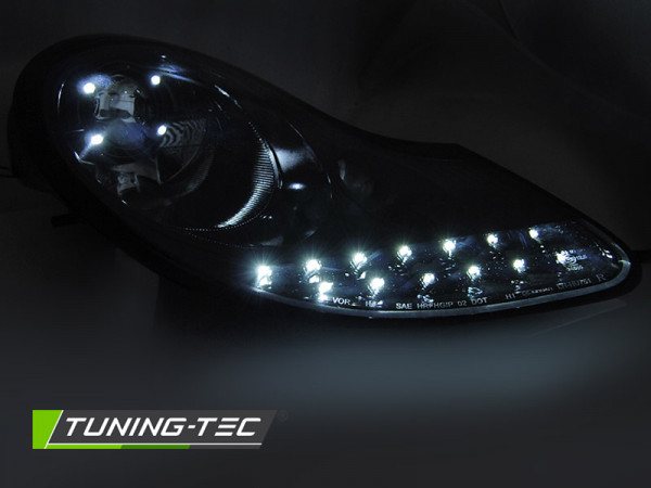 Přední světla s LED pro Porsche Boxter 911 996 96-04 černá lesklá